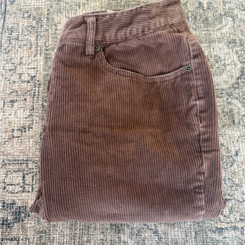 Vintage 90's Y2K Brown Corduroy Trousers By Newport News Relaxed Fit Basics - Picture 5 of 8